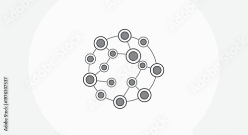 Connected dots in a circular pattern.