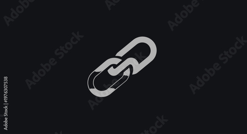 Metal chain link isolated on black.