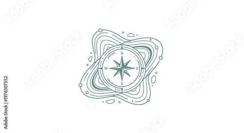 Green starburst design element icon.