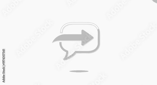 Gray speech bubble with arrow.