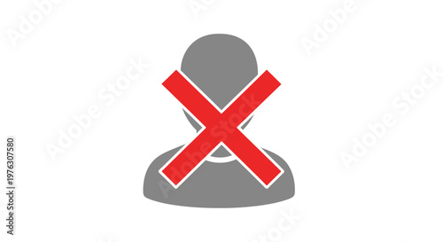 Red Cross Icon on Grey Person.
