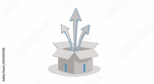 Gray box with arrows pointing up.