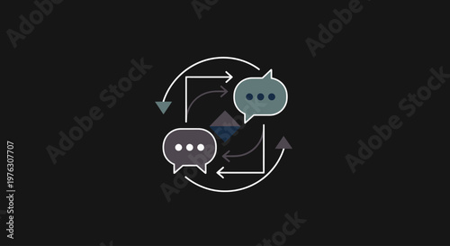 Chat Bubbles in Circular Communication Flow.