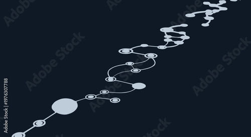 White molecular structure model chain.