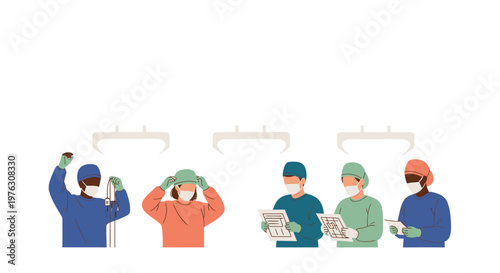 Medical professionals, doctors, nurses, healthcare workers, vector icons