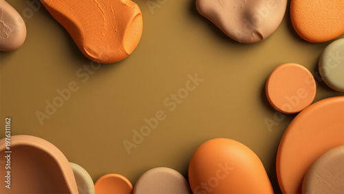 raw organic carrots and potatoes on rustic wooden surface top view