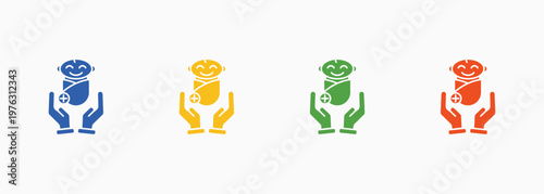 Pediatrics Icon Set Color Multiple Style Collection Element For Design