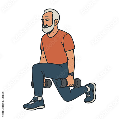 Healthy Senior Man Workout Routine