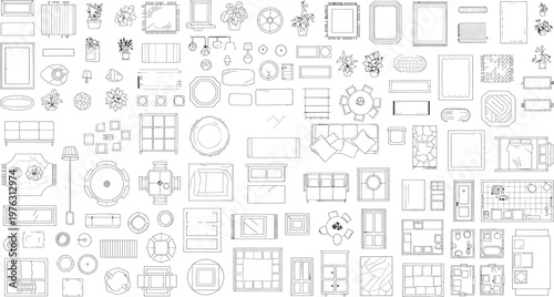 Intricate architectural sketch pattern isolated on transparent background detailed blueprint style