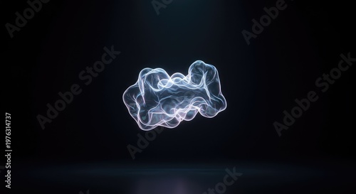 Ethereal light form floating in a deep, mysterious void, symbolizing intangible existence, energy, and the subtle nature of reality, consciousness, cosmos, universe