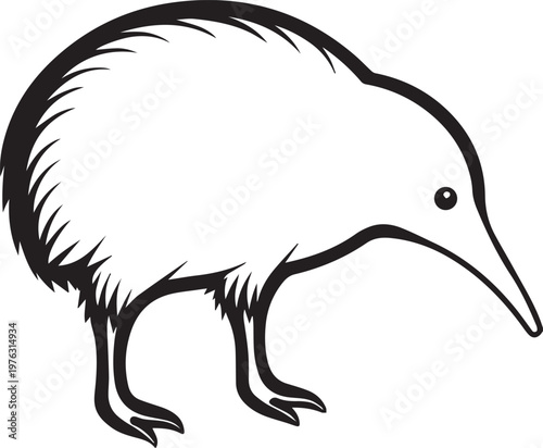 Kiwi Bird Silhouette Minimal Vector