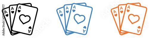 ace of hearts playing card icon set