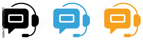 customer service support chat icon set