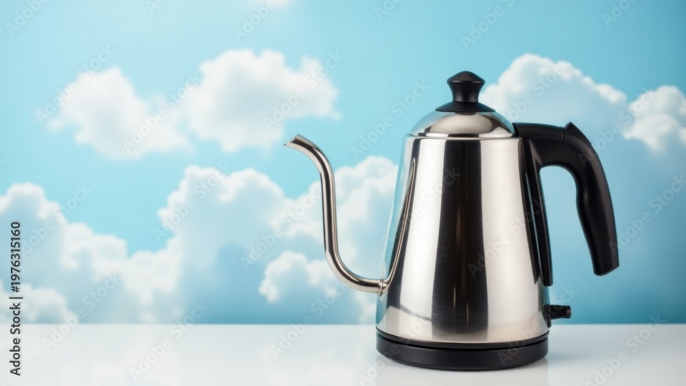 Fototapeta premium A coffee pot sits on top of a table