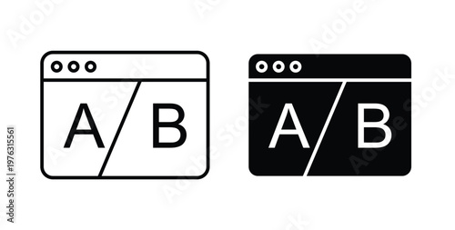 A B test icon vector illustration logo design in clipart and strokes