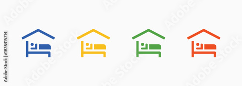 Accommodation Icon Set Color Multiple Style Collection Element For Design