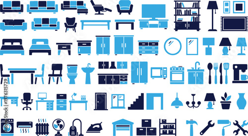 Set of flat icons representing homes insurance safety security and professional services.