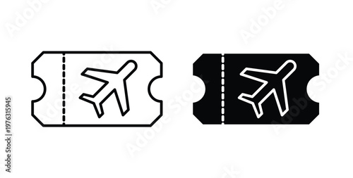 Airline ticket icon vector illustration logo design in clipart and strokes