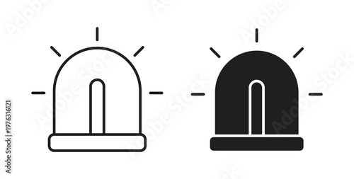 Ambulance siren icon vector illustration logo design in clipart and strokes