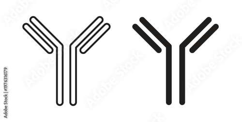 Antibody icon vector illustration logo design in clipart and strokes