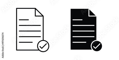 Approved document icon vector illustration logo design in clipart and strokes