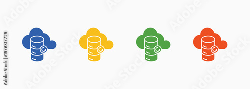 Databases Icon Set Color Multiple Style Collection Element For Design