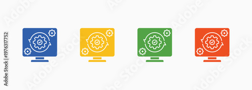 Software Icon Set Color Multiple Style Collection Element For Design