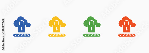 Encryption Icon Set Color Multiple Style Collection Element For Design