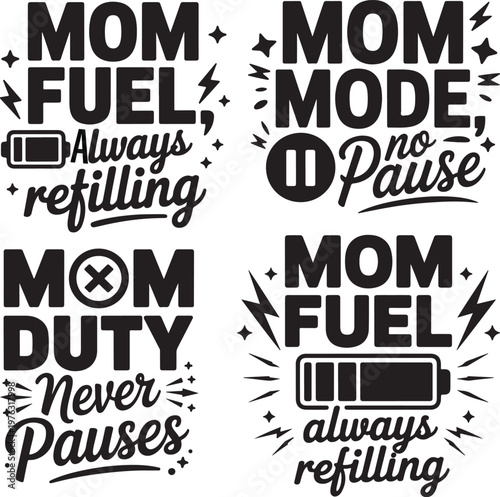 Funny Mom Life T-Shirt Bundle – Coffee Lover & Snack Dealer Quotes Typography Design Set