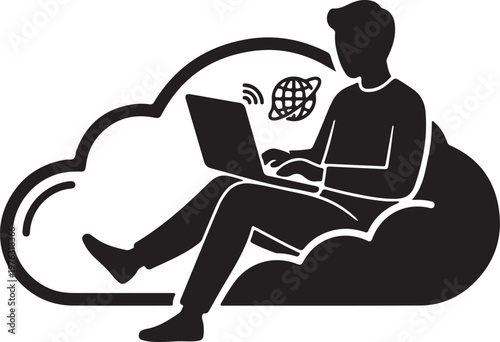 Cloud Worker Silhouette