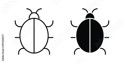 Bug icon vector illustration logo design in clipart and strokes
