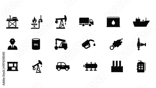 Iconographic representation of the oil and gas industry supply chain and operations