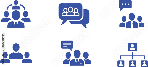 A versatile icon set illustrating core human resources, recruitment, and business processes for professional development in the workplace