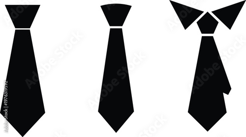 Black tie and bow tie silhouettes necktie