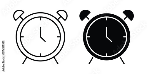 Clock icon vector illustration logo design in clipart and strokes