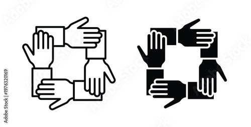 Collaboration icon vector illustration logo design in clipart and strokes