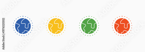 Atmosphere icons representing air layers, climate systems, and environmental science. Multiple color style Icons set.