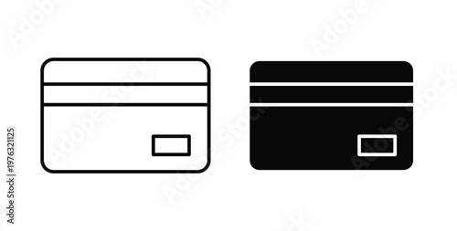 Credit card icon vector illustration logo design in clipart and strokes