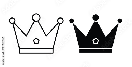 Crown icon vector illustration logo design in clipart and strokes