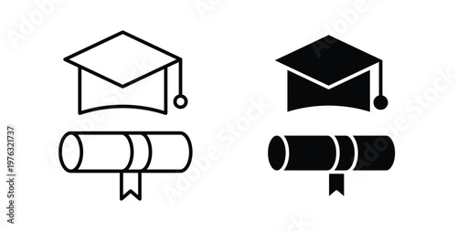 Degree icon vector illustration logo design in clipart and strokes
