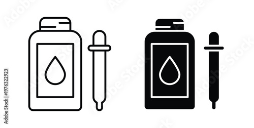 Essential oils icon vector illustration logo design in clipart and strokes