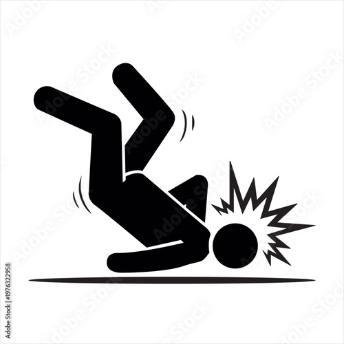 Icon depicting a person falling down and hitting their head