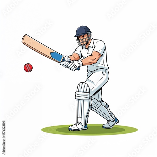 Cricketl player with ball