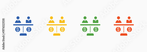 Equity Icon Set Color Multiple Style Collection Element For Design