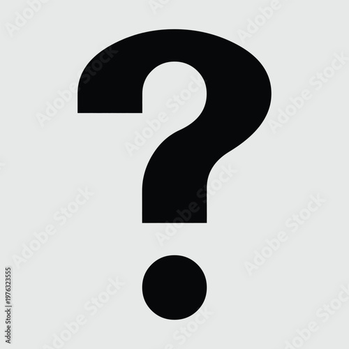 Mysterious black question mark symbol on a plain background