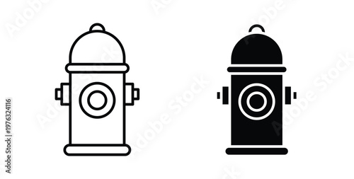 Fire hydrant icon vector illustration logo design in clipart and strokes