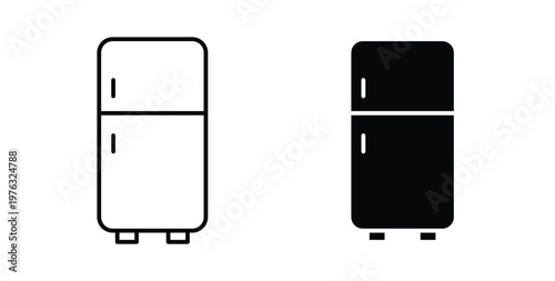 Fridge icon vector illustration logo design in clipart and strokes