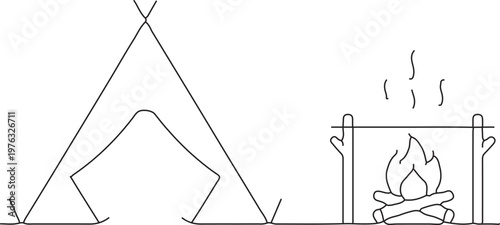 Fishing boat and rod vector silhouette icon design