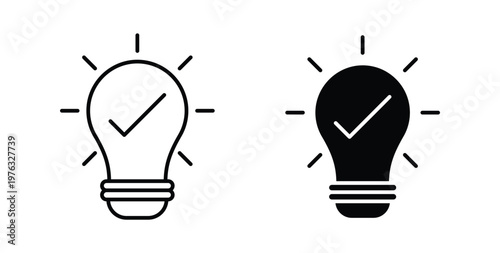 Idea icon vector illustration logo design in clipart and strokes