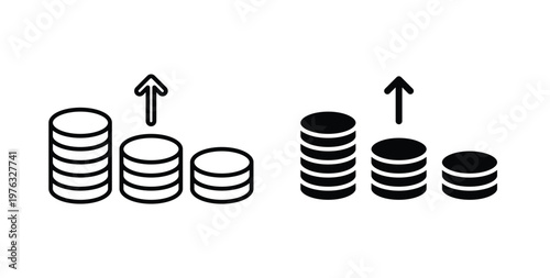 Income icon vector illustration logo design in clipart and strokes